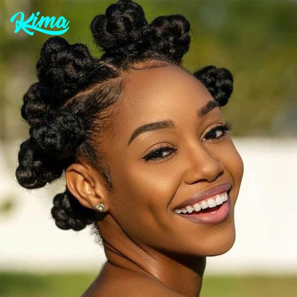 KIMA Bantu Knotless Braids Wig Synthetic Box Braided Hair Twist Braided Buns Wig Full Lace African Braiding Hair For Black Women