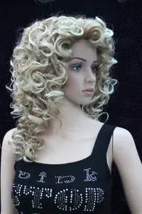New Women's Wigs African Curly Golden Grey Hair Partial Long Curly Wig