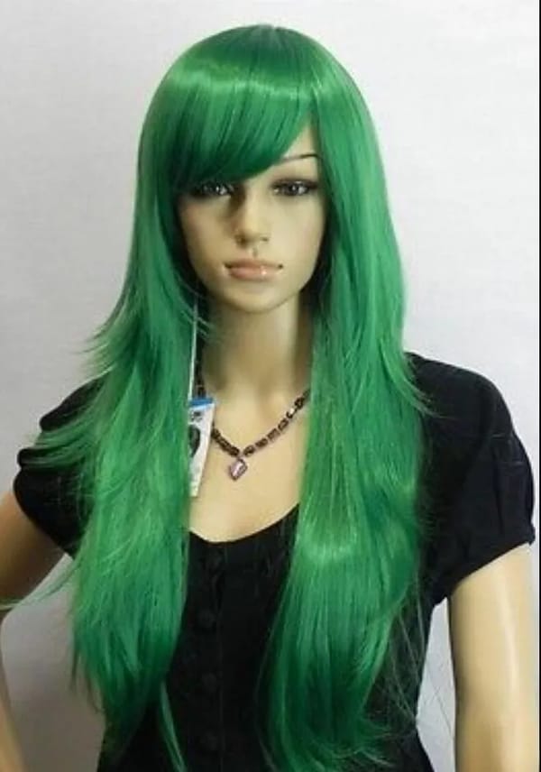 Lolita Cosplay long Green straight Women's hair wig For Women’s Christmas Halloween Costume Party Wigs