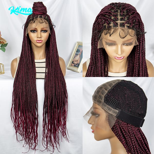 Braided Wigs Synthetic Lace Front Wigs 36inches Afro Knotless Braiding Wig With Baby Hair Braided Wigs Dreadlocks Wigs