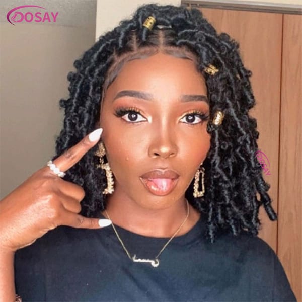 16Inch Dreadlocks Braided Wigs For Women Synthetic Full Lace Front Braids Square Knotless Box Braiding Hair Wig Locs Twisted Wig