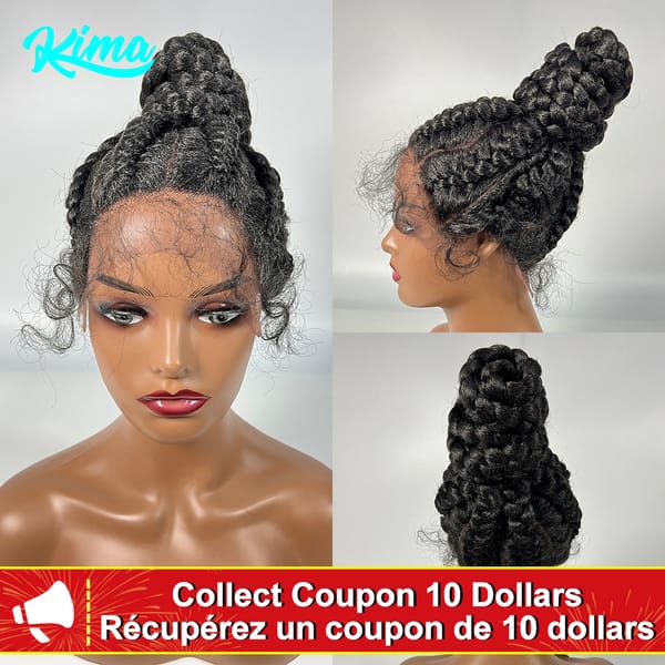 Synthetic Lace Frontal Cornrow Braided Wigs Updo Wig with Baby Africa American Women Style Hair Natural Lace Braiding Wigs