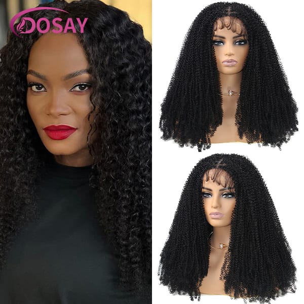 Dosay 30" Synthetic Lace Frontal Curly Hair Wigs For Women Goddess Black Wig Box Braided Wigs Cheap Wigs Durable