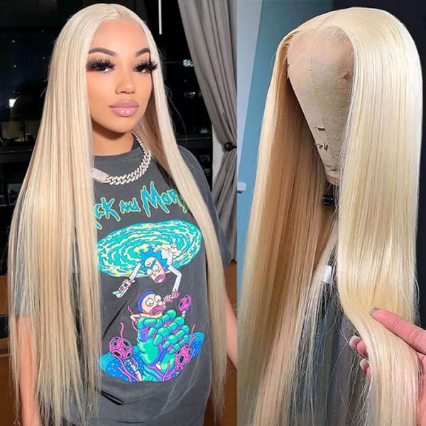 613 Honey Blonde Straight 13x6 Lace Front Wig Human Hair 613 13x4 Hd Lace Frontal Wigs Brazilian Bone Virgin Hair Glueless Wig