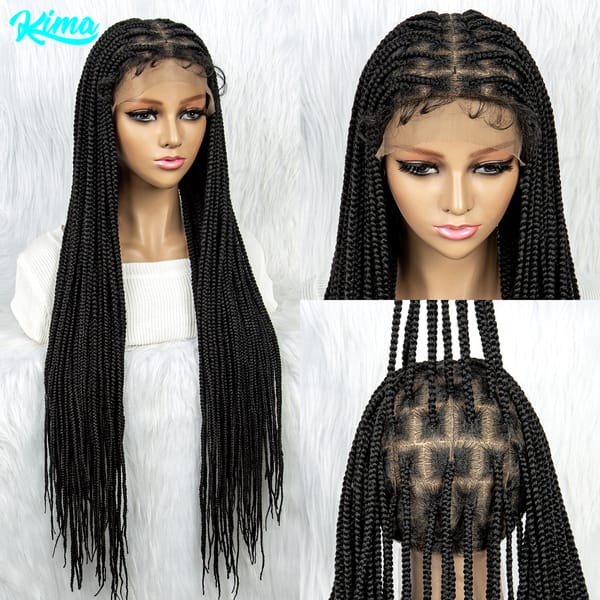 Full Lace Braided Wigs Synthetic Lace Front Wig Braid African With Baby Hair Braided Lace Front Wigs Knotless Box Braided Wig
