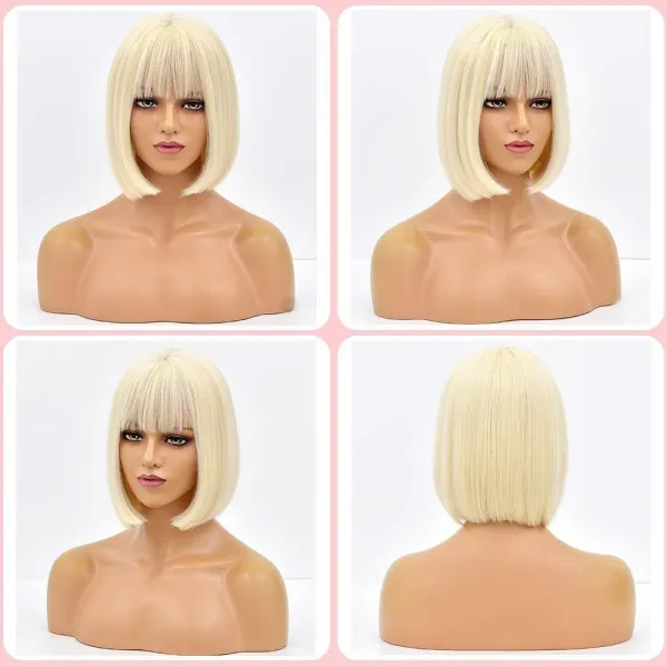 5 Color Short Drrk Grenn Bob Wig Bang Ombre Lolita Cosplay Party Natural Daily Women Hair