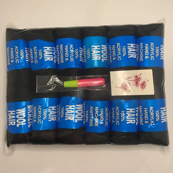 Wholesale Synthetic Brazilian Wool Hair Acrylic Yarn 100% Hand Knitting Wool Braiding Hair for African Crochet Hair Jumbo Braid