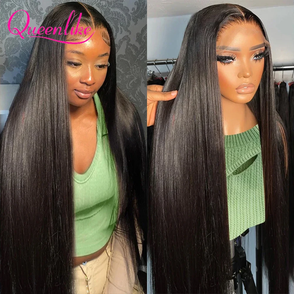 Choice 30Inch 13x4 Straight Human Hair Lace Frontal Cheap Wigs on Clearance Pre Plucked 180% Human Hair Wigs for Women Queenlike