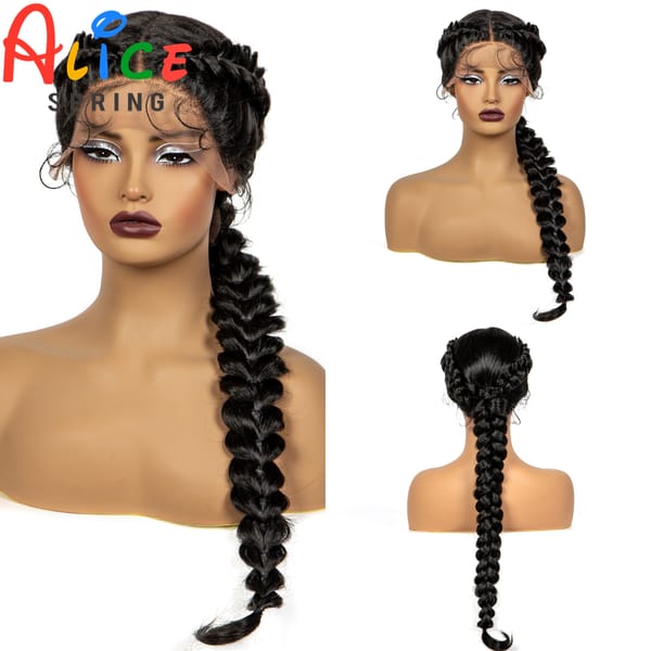 Handmade Twist Braided Wigs Synthetic Lace Front Knotelss Braided Lace Wigs Natural Braidis Wigs with Baby Hair for Black Women