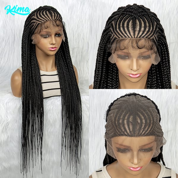 Synthetic Lace Front Wigs Braided Wigs for Black Women 13x6 Transparent Lace Front Braid Wig Knotless Braids Wigs With Baby Hair