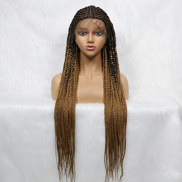 Braided Wigs 36 Inches Synthetic Lace Front Braids Wigs With Baby Hair Around Lace Front Synthetic Braided Wigs For Black Women