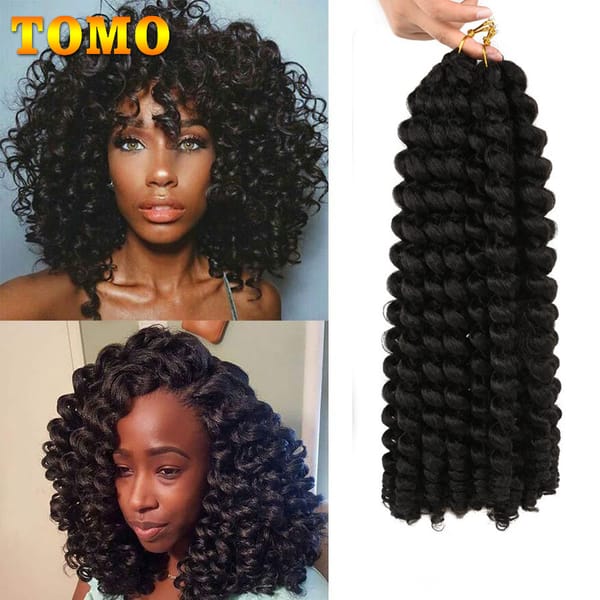 TOMO Jumpy Wand Curl Crochet Braids 8 12Inch Jamaican Bounce Curly Hair Ombre Synthetic Crochet Braiding Hair Extensions 20Roots