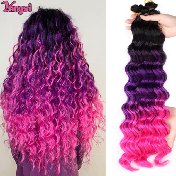 Full Star Deep Wave Twist Crochet Hair Natural Synthetic Afro Curls Crochet Braids Ombre Braiding Hair Extensions For Women