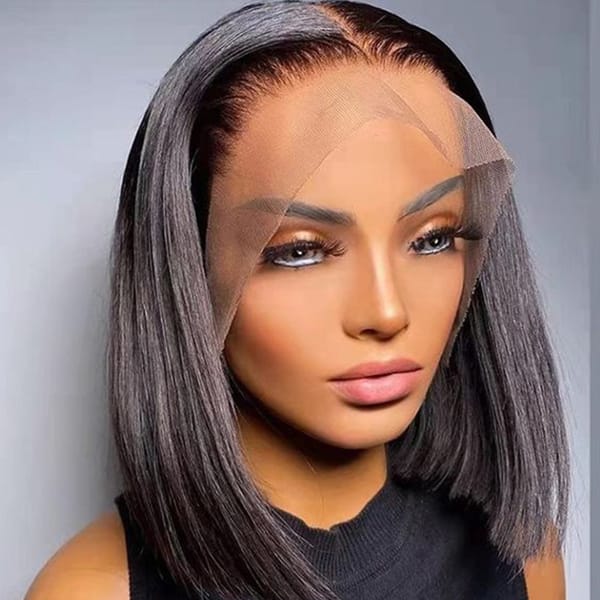 Indian Straight Short Bob Lace Front  Wig 13*5*2 T Part Lace Front Wig Human Hair Wigs 180% Density Human Hair Wigs