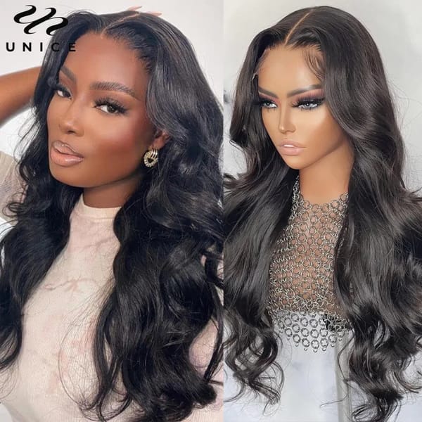 UNice Hair 13x4 13x6 Lace Frontal Wig Pre Cut Pre Bleached Pre Plucked Body Wave Human Hair Lace Wig Ready To Wear 150% Density
