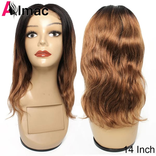1B 30 Body Wave Wig Ombre Honey Blonde Human Hair Wigs 4x4 Lace Closure Wig 4*1 T Middle Part Wig For Women Pre-Plucked Remy