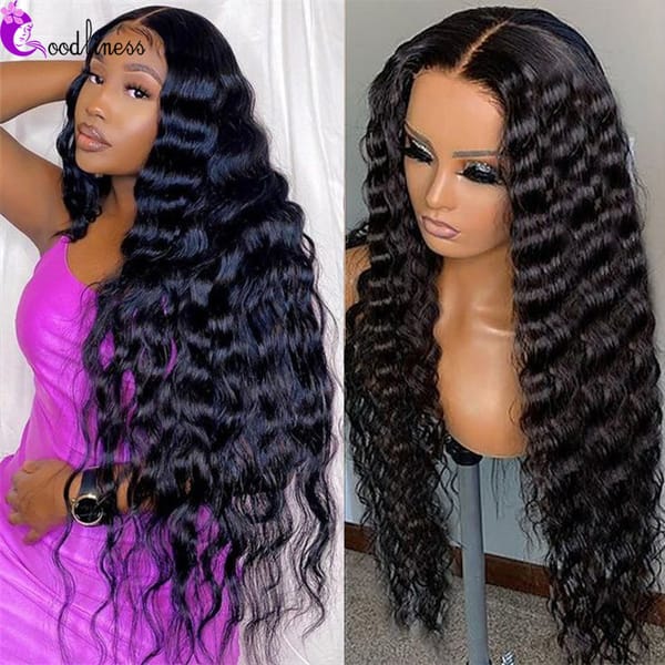 Loose Deep Wave Wig 13x6 Lace Frontal Wig For Women 5x5 Lace Front Human Hair Wigs Brazilian PrePlucked Deep Wave Wig 180%