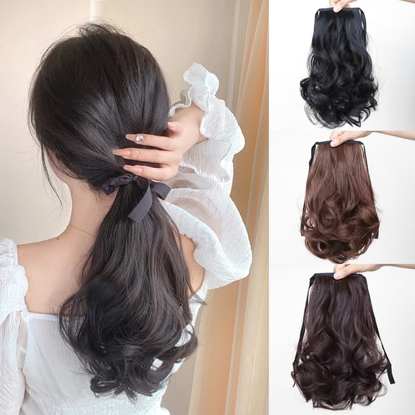Heat Resistant Synthetic Ponytail Hairpiece for Women - Short Curly Style with Drawstring Hair Accessories