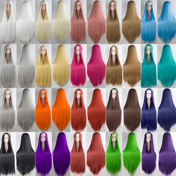 NC Synthetic Cosplay wig 100CM Midpoint Anime Heat-resistant Wig High-quality Long Straight Hair 23 Colors Cost-effective