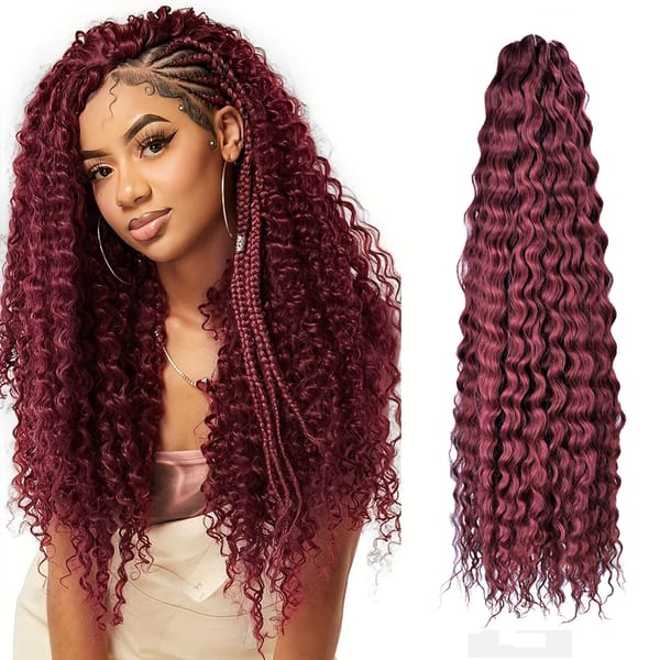 Synthetic Deep Wave Twist Crochet Braids Hair 22Inch Ariel Curl Crochet Hair Long Soft Curly Braiding Hair Extensions for Women