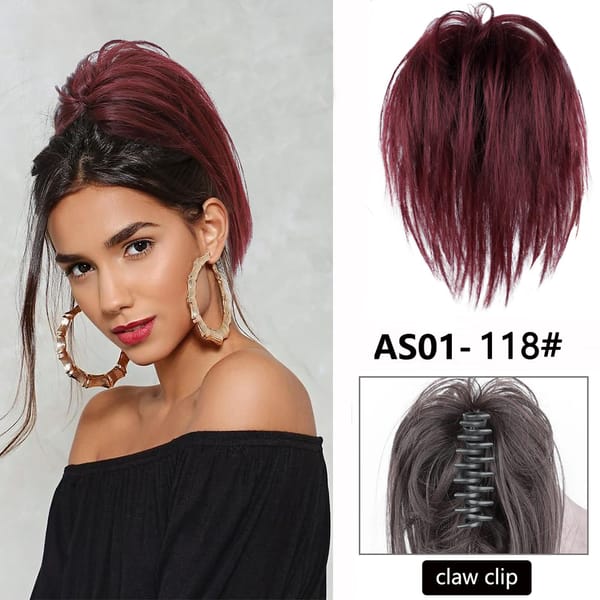 Synthetic Messy Curly Claw Hair Bun Chignon Hair Extensions Scrunchy Fake False Hair With Tail for Women Hairpieces