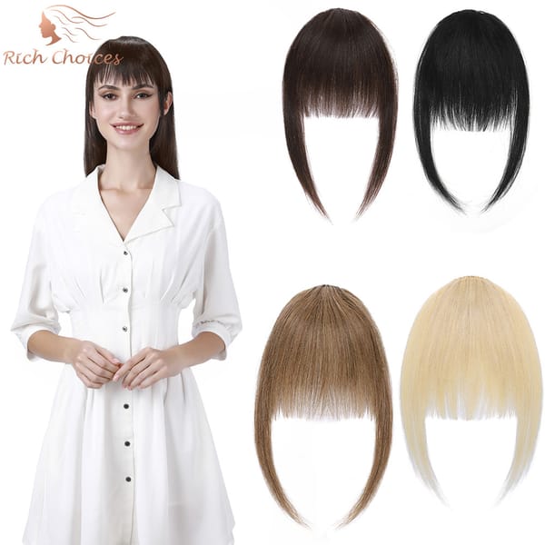Rich Choices 9g Clip-in Bangs With Temples Real Human Hair Small Fringe Mini Bangs Natural Hair Piece Hair Clips For Extensions