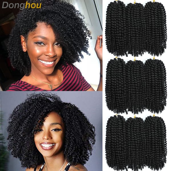 8 12 Inch Short Passion Twist Hair Marlybob Crochet Hair Kinky Curly Marlybob Crochet Braids Synthetic Crochet Twist Braid Hair