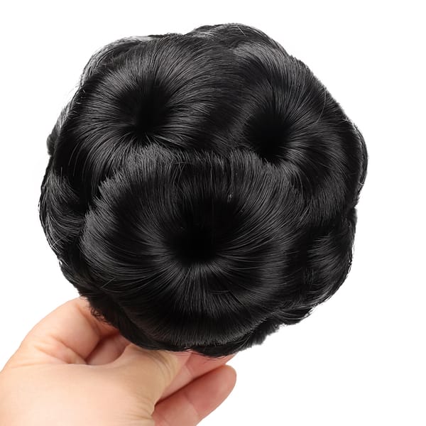 Synthetic Claw Clip In Chignon Fake Hair Chignon Bun Hairpiece Black Brown Blonde Women Curly Chignon Bun Hair
