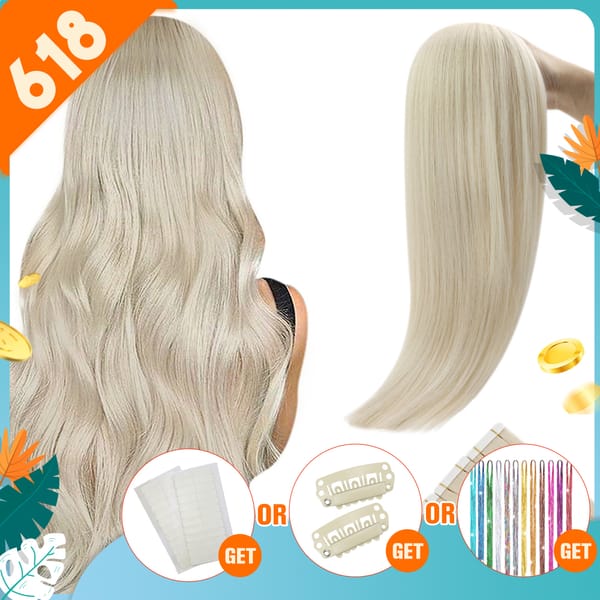 [Last 12 Months] Ugeat Tape in Hair Extensions Virgin Hair 100% Real Human Hair 10A Grade Hair Extensions Tape Ins Pure Color