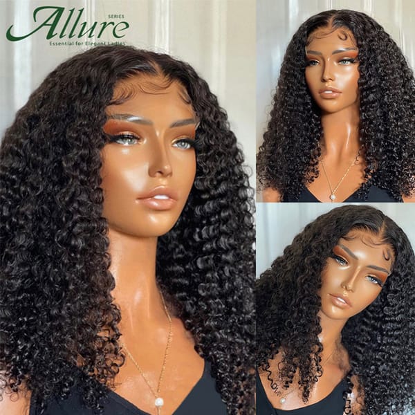 Deep Wave Human Hair Lace Front Wigs Black Women Deep Curly Transparent Brazilian Remy Hair Wigs Glueless Water Wave Wig Allure