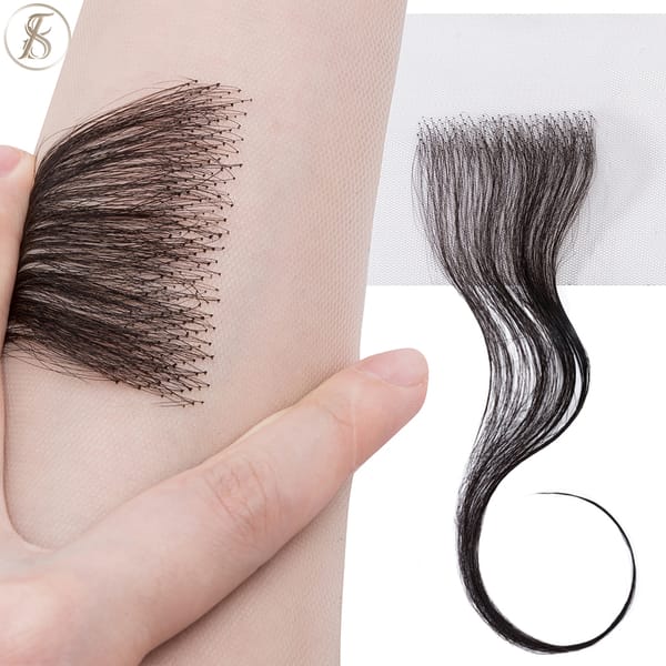 TESS 10Inch Women Topper Temple Hair Loss Hair Hand Hook Lace Crochet 4g Natural Human Hair Replacement Invisible Hairpiece