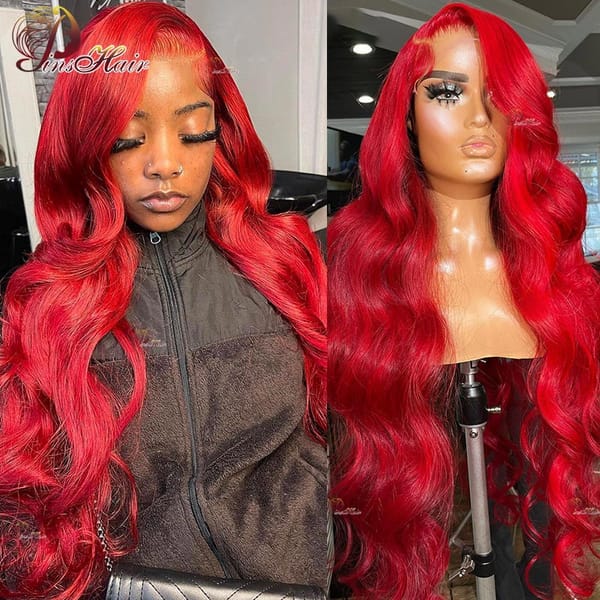 Red Body Wave Lace Front Human Hair Wigs Burgundy 99J Colored 13X6 Lace Frontal Wig Remy Human Hair Pre Plucked For Women180%