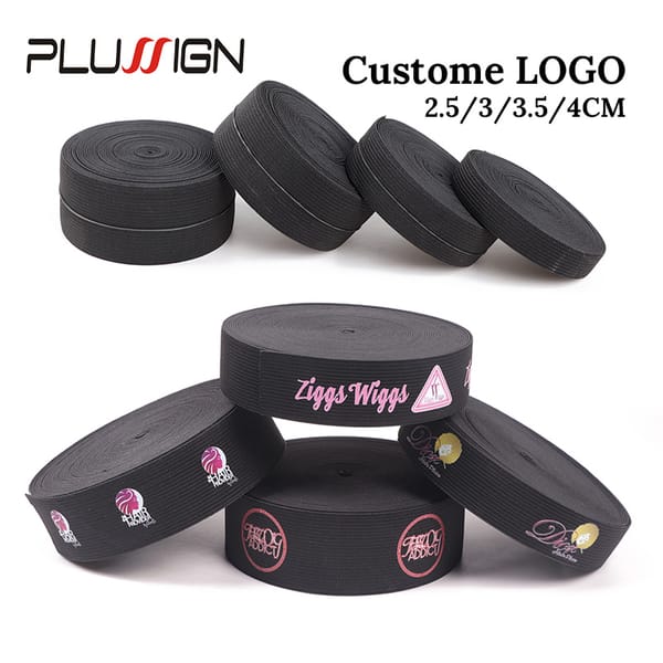 5Meters/Roll Elastic Band For Wigs Custom Logo Strong Thick Wig Strap Hair Ribbon For Cloth Elastic Hair Bands Wig Accessories
